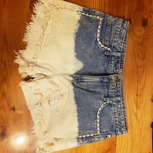 Free People Bleach Dip Dye Shorts